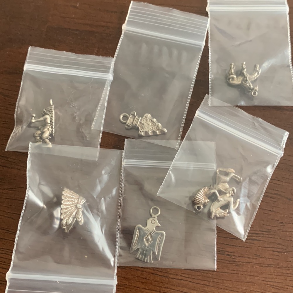 American Indian 925 charm lot one slider horses, Indians, Thunderbirds h…